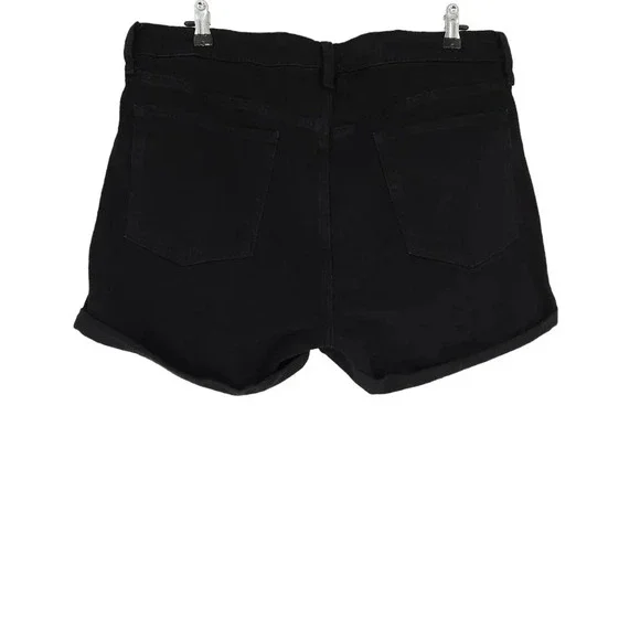 Old Navy OG Straight Denim Shorts Black Jack High Rise Rolled Cuffed - Picture 3 of 6